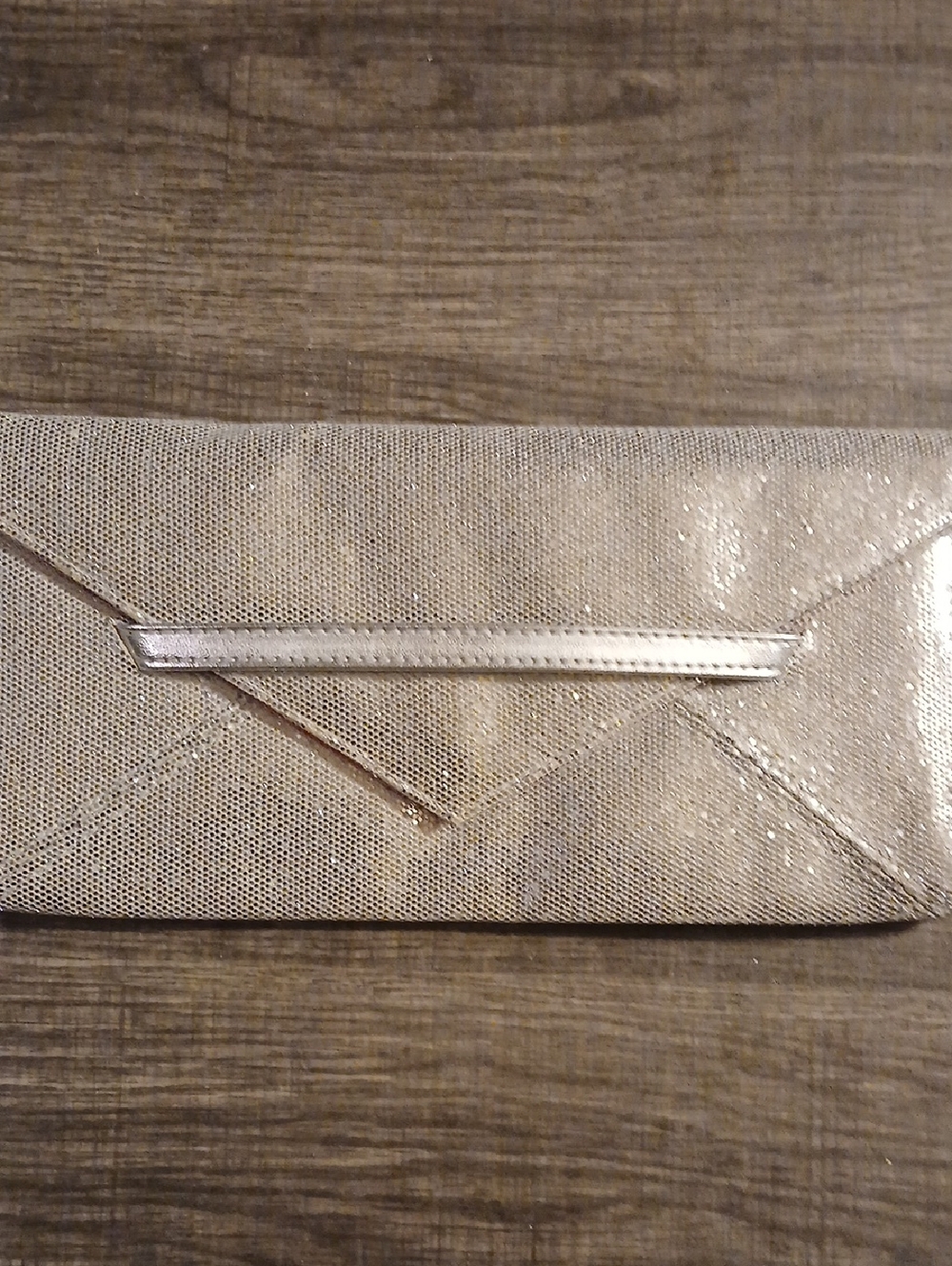 Victoria's Secret Silver Envelope Clutch with Bar Detail